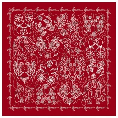 Double-sided silk scarf "Feminimal" maroon