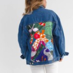 kurtka jeansowa safari kwiaty zodiaku pedzel spadiora 30