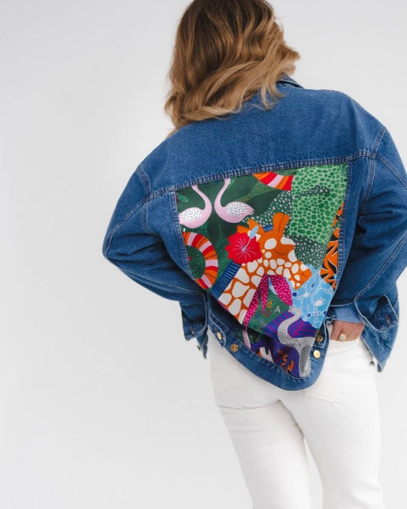 kurtka jeansowa safari kwiaty zodiaku pedzel spadiora 31