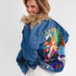 kurtka jeansowa safari kwiaty zodiaku pedzel spadiora 32