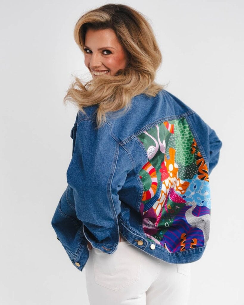 kurtka jeansowa safari kwiaty zodiaku pedzel spadiora 32