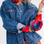 kurtka jeansowa safari kwiaty zodiaku pedzel spadiora 37