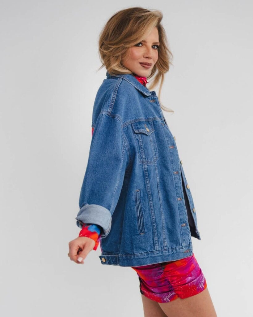 kurtka jeansowa safari kwiaty zodiaku pedzel spadiora 39