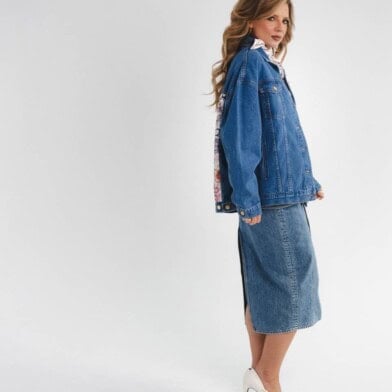 kurtka jeansowa safari kwiaty zodiaku pedzel spadiora 45