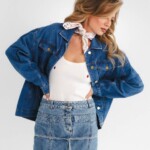 kurtka jeansowa safari kwiaty zodiaku pedzel spadiora 46