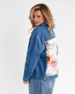 kurtka jeansowa safari kwiaty zodiaku pedzel spadiora 48