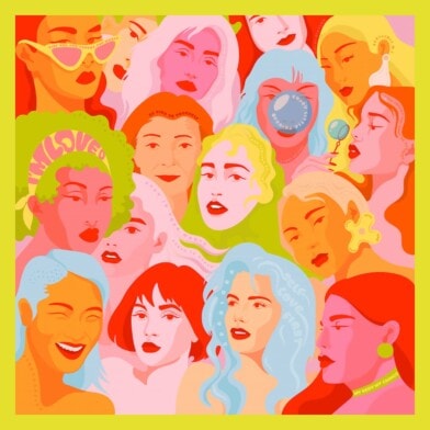 Double-sided silk scarf "Self Love First"