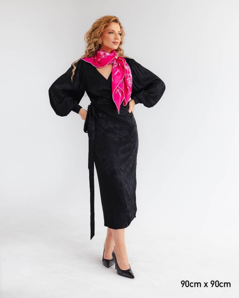 apaszka jedwabna dwustronna feminimal rozowa spadiora 26