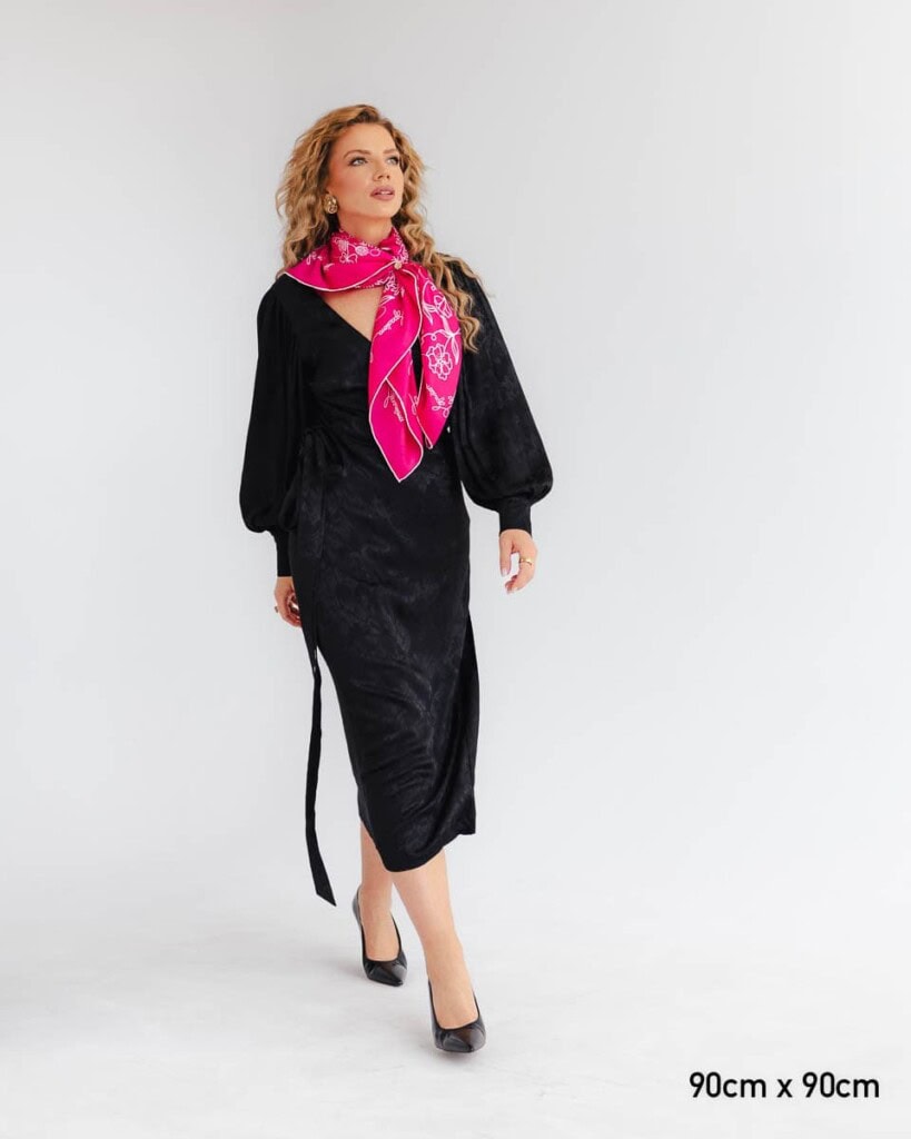 apaszka jedwabna dwustronna feminimal rozowa spadiora 27