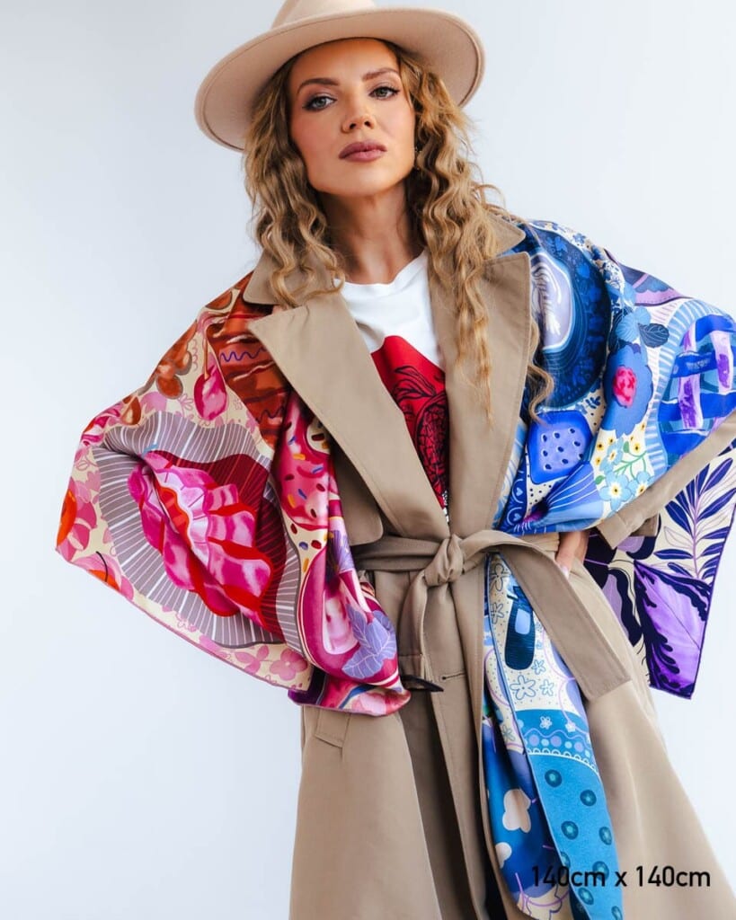 apaszka jedwabna dwustronna frykasy spadiora 30