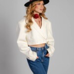 kapelusz damski bando z jedwabna szarfa czarny spadiora 4