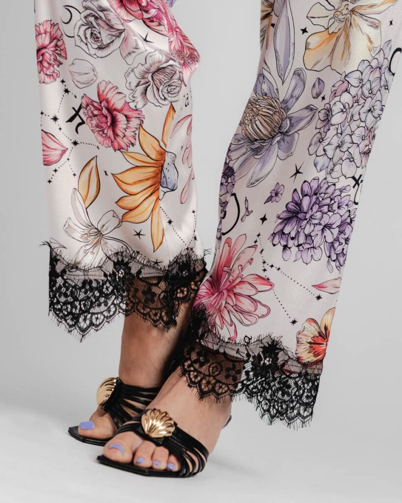 jedwabna pizama senso kwiaty zodiaku zestaw z dlugimi spodniami spadiora 9