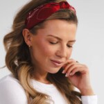 jedwabna opaska do wlosow z supelkiem feminimal bordo spadiora 2