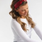 jedwabna opaska do wlosow z supelkiem feminimal bordo spadiora 4