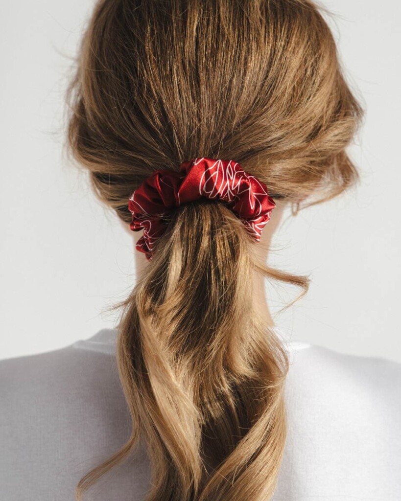 zestaw jedwabnych gumek igaro feminima bordo spadiora 2