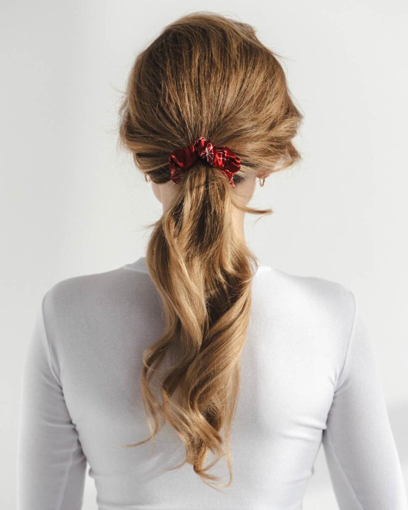 zestaw jedwabnych gumek do wlosow feminimal bordo spadiora