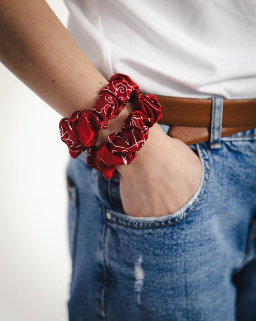 zestaw jedwabnych gumek igaro feminima bordo spadiora 2