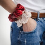 zestaw jedwabnych gumek igaro feminima bordo spadiora 4