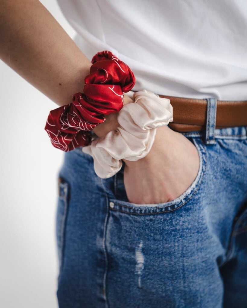 zestaw jedwabnych gumek igaro feminima bordo spadiora 4