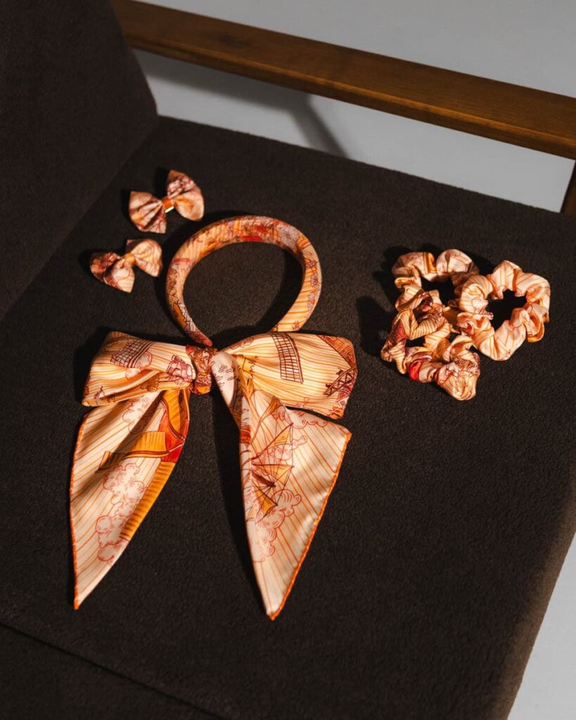 jedwabna opaska z dluga szarfa amoro wiatraki spadiora 5