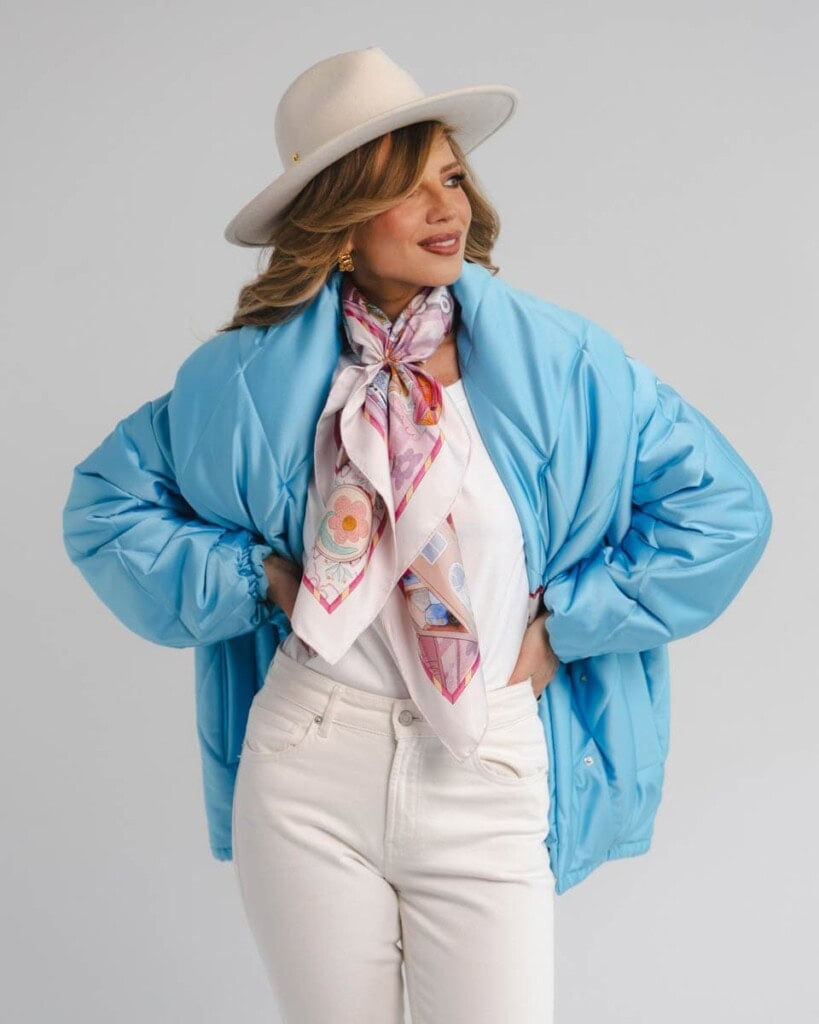 apaszka jedwabna dwustronna rozowe szeptane opowiesci spadiora