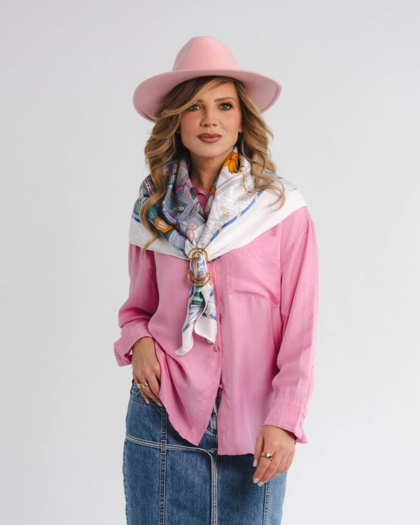 apaszka jedwabna dwustronna niebieskie szeptane opowiesci spadiora