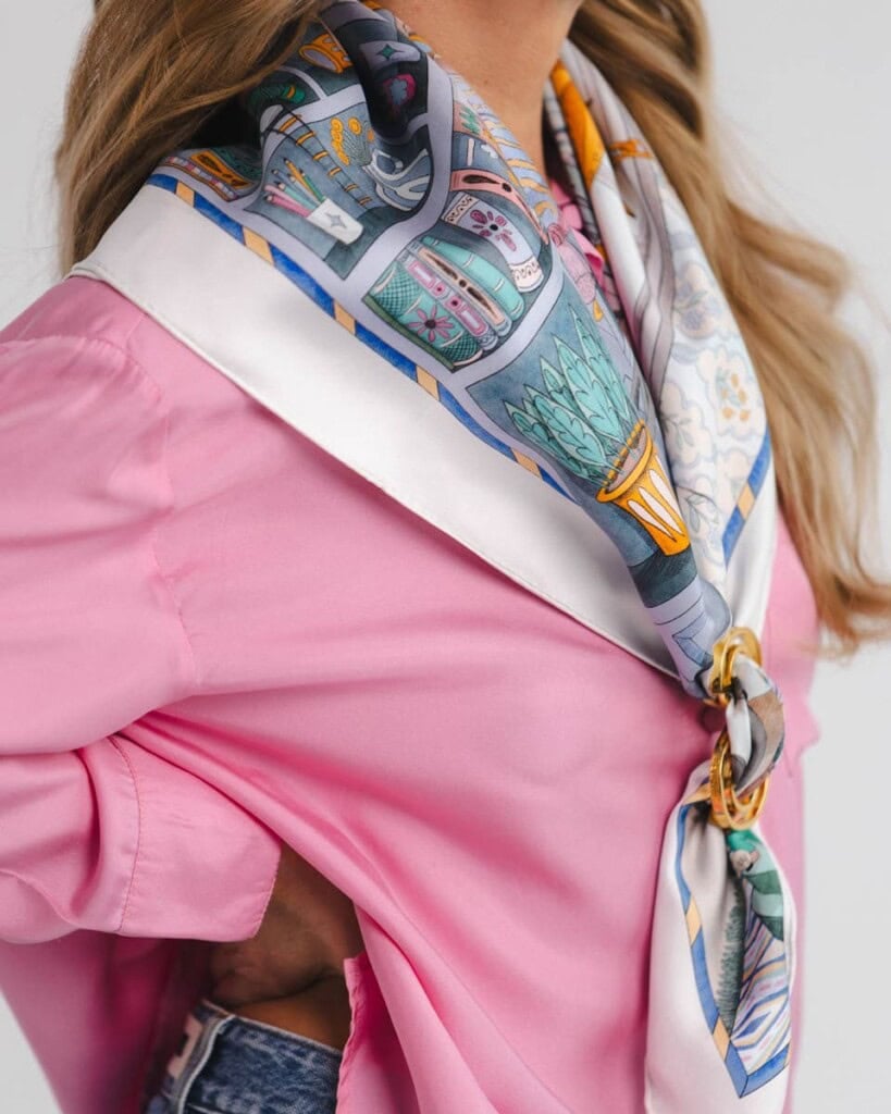 apaszka jedwabna dwustronna niebieskie szeptane opowiesci spadiora 3