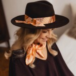 kapelusz damski vakero z jedwabna szarfa brazowy spadiora 6