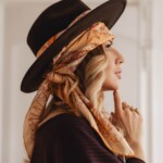 kapelusz damski vakero z jedwabna szarfa brazowy spadiora 11