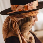 kapelusz damski vakero z jedwabna szarfa brazowy spadiora 12