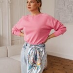 apaszka jedwabna dwustronna niebieskie szeptane opowiesci spadiora 12