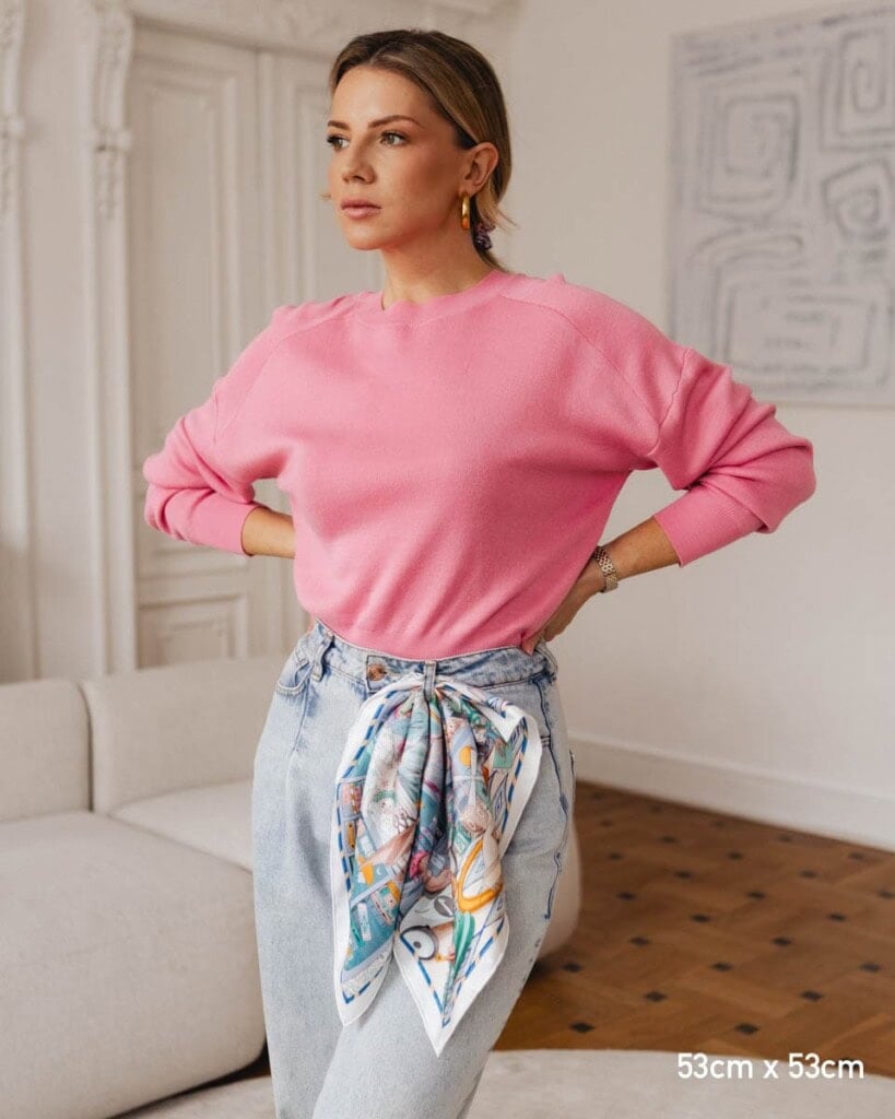 apaszka jedwabna dwustronna niebieskie szeptane opowiesci spadiora 12