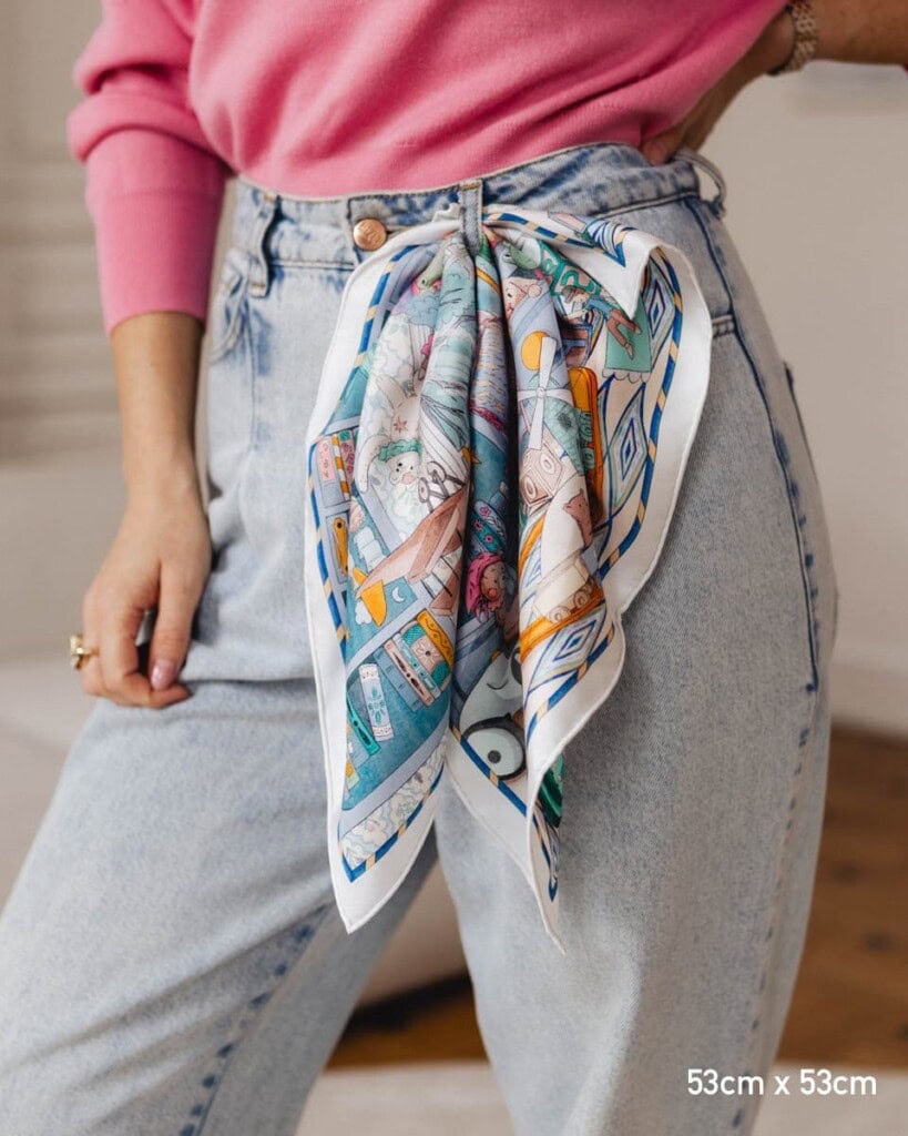 apaszka jedwabna dwustronna niebieskie szeptane opowiesci spadiora 16