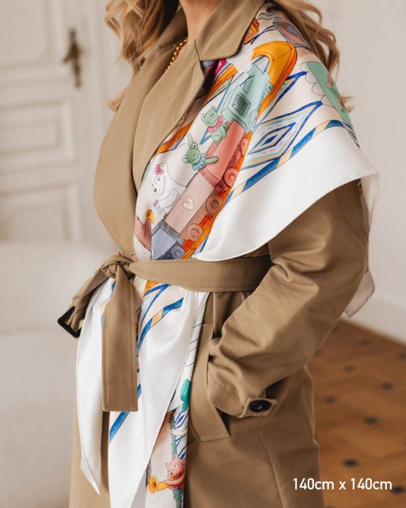 apaszka jedwabna dwustronna niebieskie szeptane opowiesci spadiora 21