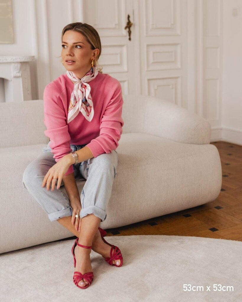 apaszka jedwabna dwustronna rozowe szeptane opowiesci spadiora 13