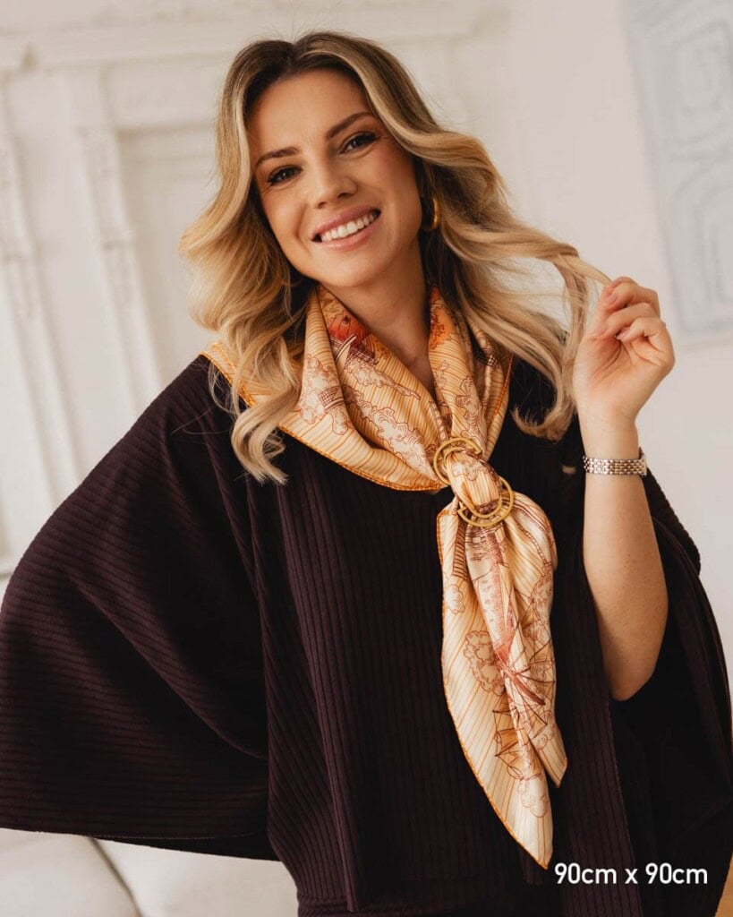 Apaszka jedwabna dwustronna wiatraki spadiora 3