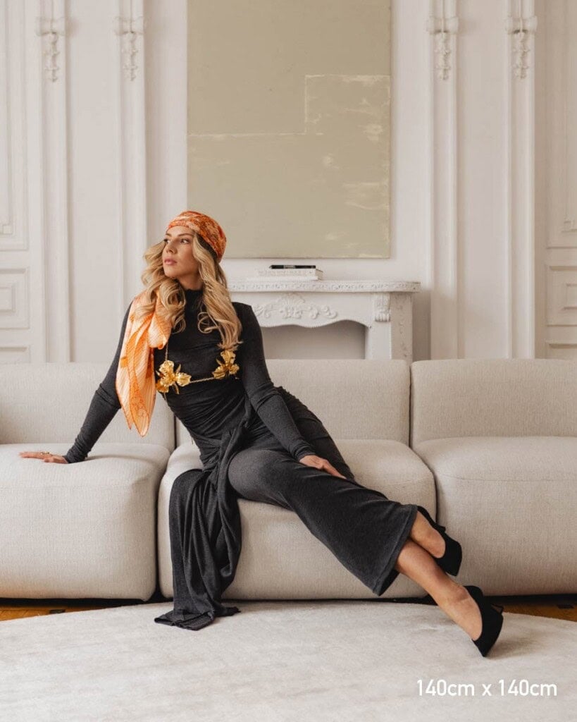 Apaszka jedwabna dwustronna wiatraki spadiora 8