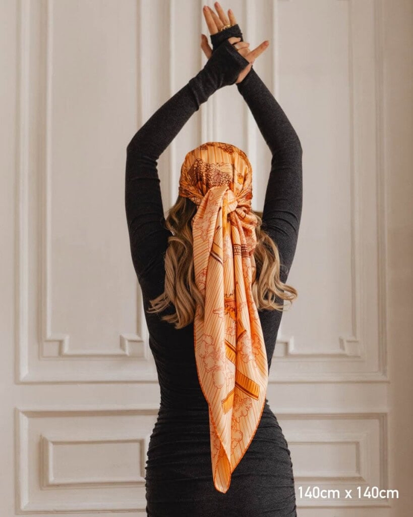 Apaszka jedwabna dwustronna wiatraki spadiora 10