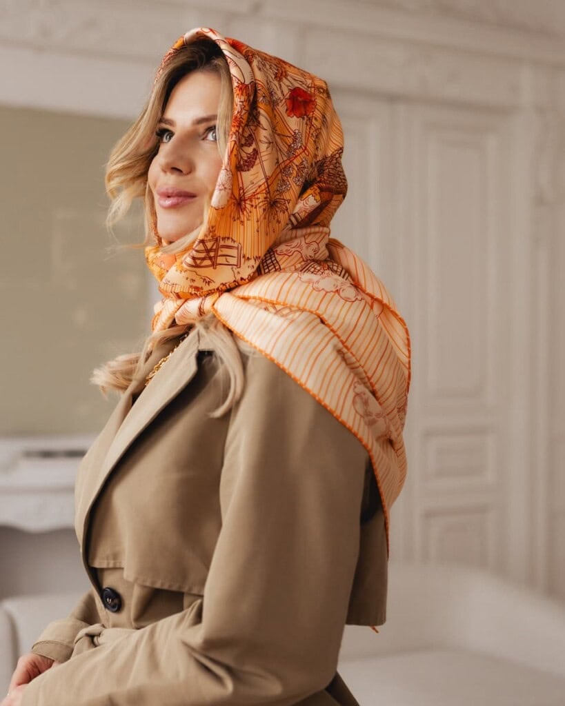 apaszka jedwabna dwustronna wiatraki spadiora 14