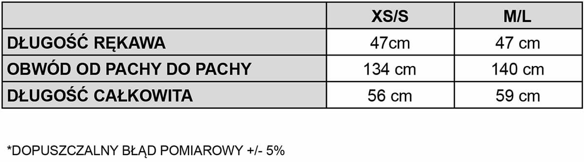 tabela rozmiarowa bluza movado magenta niebieska spadiora