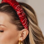 jedwabna opaska do wlosow lirika feminimal bordo spadiora
