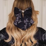 jedwabna kokarda do wlosow rica feminimal czarna spadiora 2