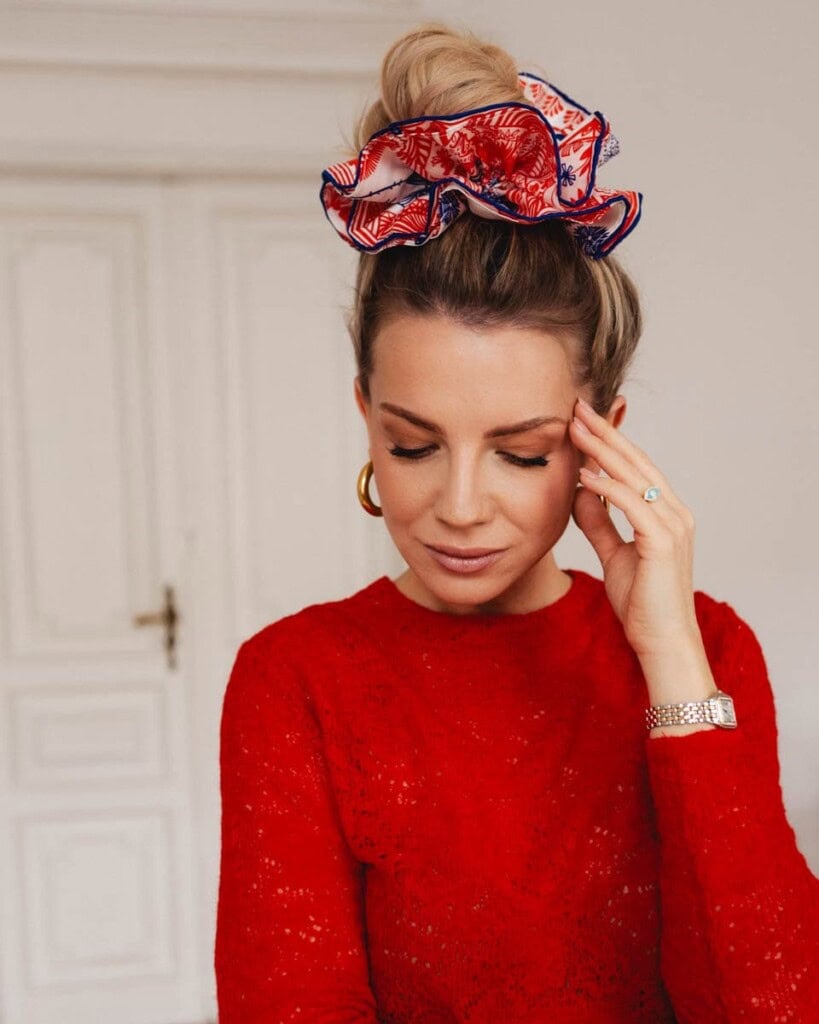 jedwabna gumka scrunchie ornamiloo wiwat spadiora 3