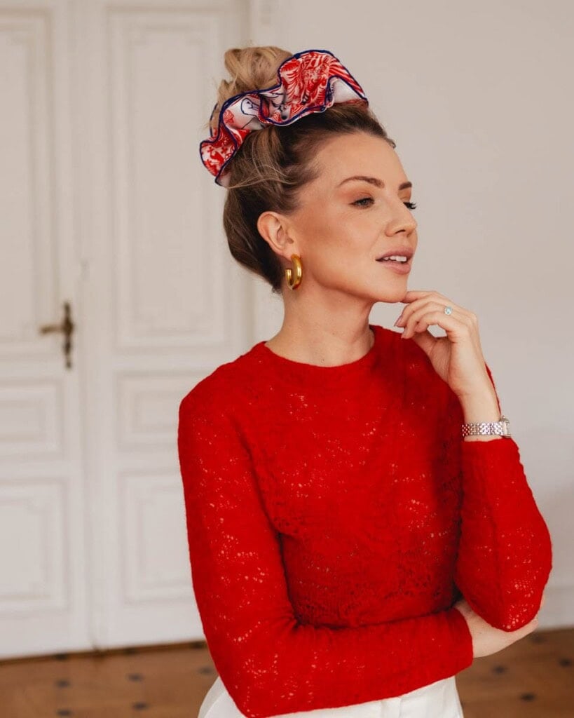 jedwabna gumka scrunchie ornamiloo wiwat spadiora 2