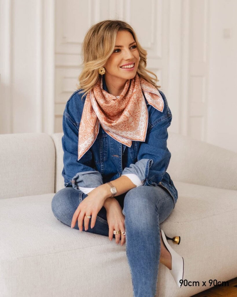 apaszka jedwabna dwustronna koronka plowa spadiora 1