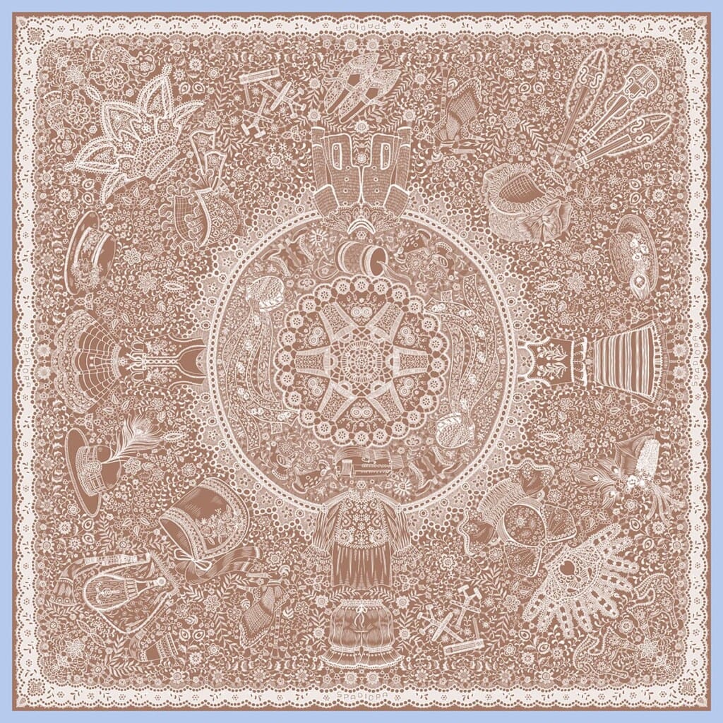 poszetka jedwabna meska dwustronna koronka plowa spadiora