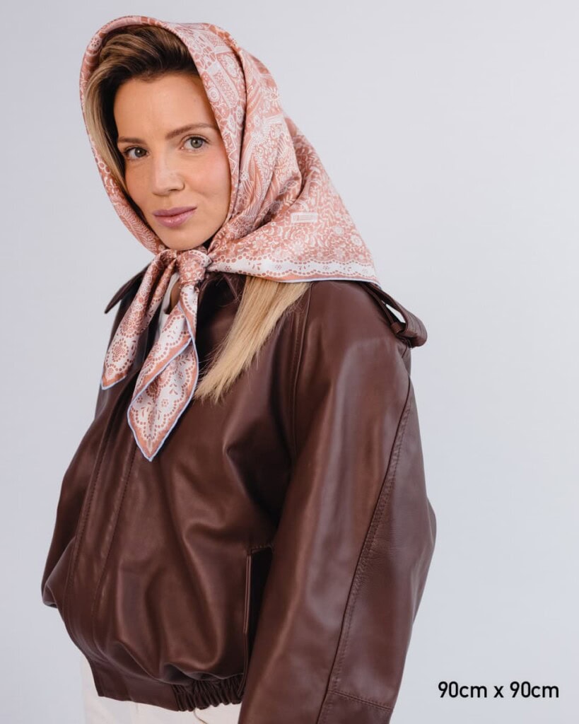 apaszka jedwabna dwustronna koronka plowa spadiora 10