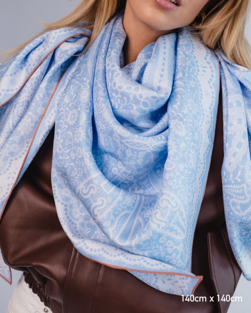 apaszka jedwabna dwustronna koronka blawatna spadiora 11