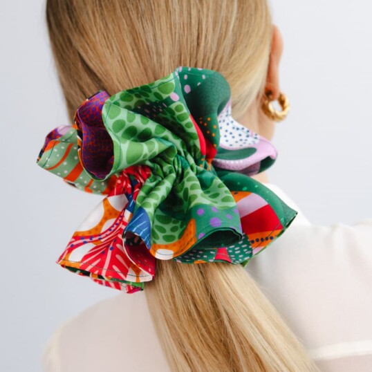 jedwabna gumka scrunchie ornamilo safari spadiora 2