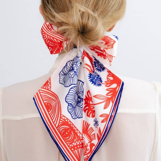 jedwabna opaska z dluga szarfa amoro wiwat spadiora